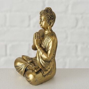 Boltze Home Figurine Jarven Bouddha polyrésine H10cm or 1