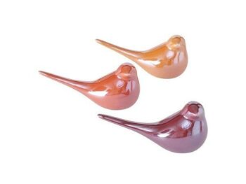 Boltze Home Bird perly brillant H8cm L16cm céramique orange/rouge 1