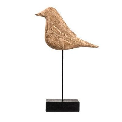 Beeld Vogel hout 44cm op standaard