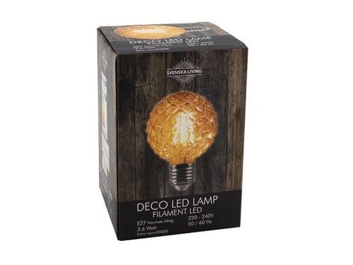 Lamp LED Filament G95 E27 4w pineapple