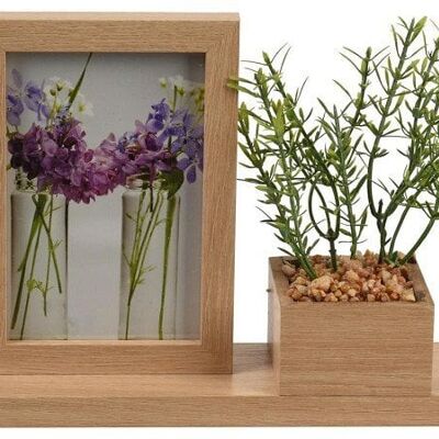 Fotolijst mdf met plantje 19,5x26x7,6cm