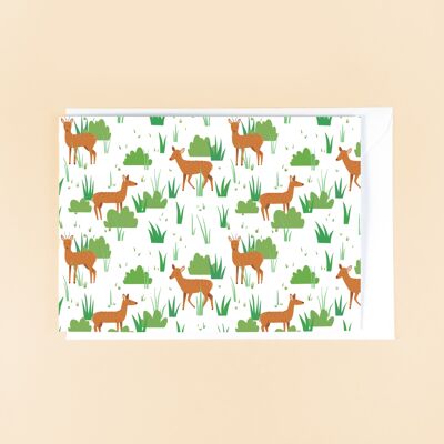 Deer Pattern Greetings Card