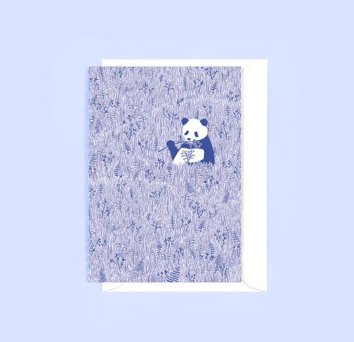 Panda in the Grass Greetings Card