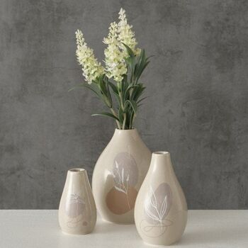 Boltze Home Vase poterie Stona ensemble de 3 pièces h8/11/12cm 1