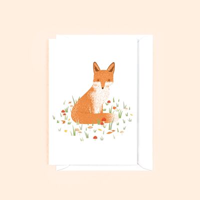 Sitting Fox Greetings Card