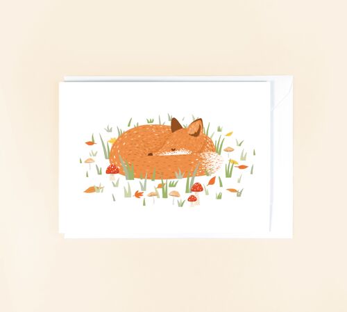 Sleeping Fox Greetings Card