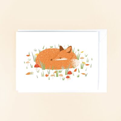 Sleeping Fox Greetings Card