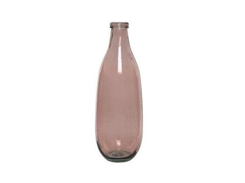 Decoris Vaas recycled glas Ø15-H40cm roze