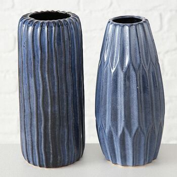 Boltze Home Vase Aquarelle H24cm porcelaine bleu 2