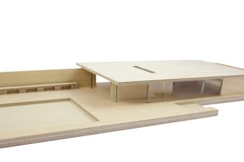 Mies van der Rohe Pavillon Barcelone DIY Architecture Modèle 1:150 (bois, acrylique, acier) 7