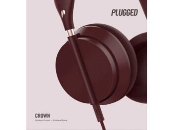 Plugged Crown Over Ear Headphones bordeaux/cuivre 2