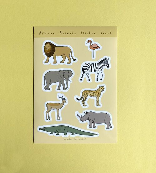 African Animals Sticker Sheet