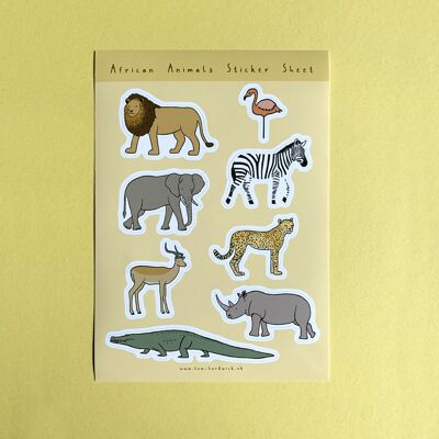 African Animals Sticker Sheet