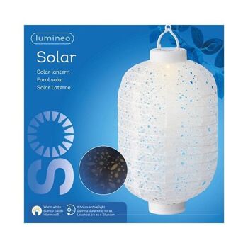 Lanterne solaire LED Ø20-H30cm en nylon a 6 heures de combustion et interrupteur 1