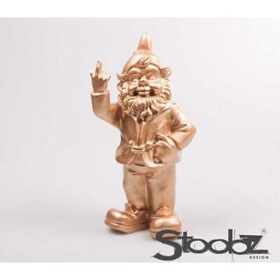 Stoobz Tuinbeeld Kabouter f*ck you goud 16x12x32cm