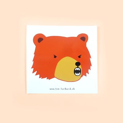 Bear Head Kiss Cut Sticker