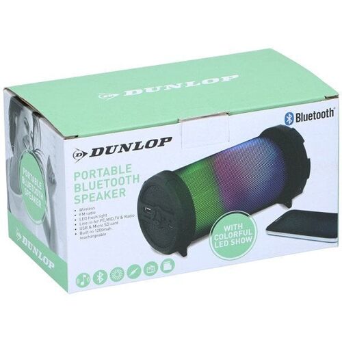 Dunlop Luidspreker Bluetooth en FM radio 3W met LED 31x18x21cm