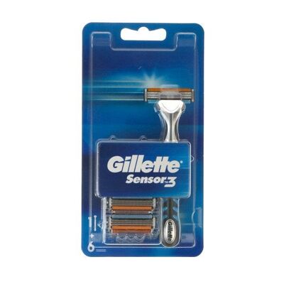 1x scheermes Gillette Sensor 3 met 6 reservemesjes