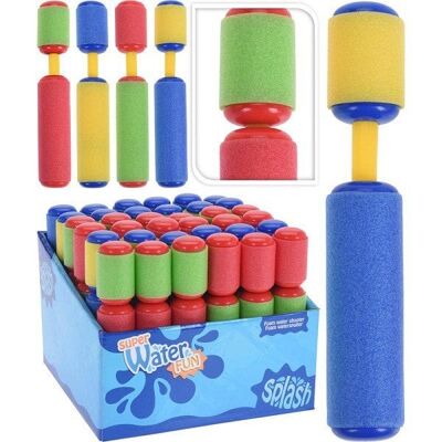 Foamshooter waterspuit 15x3cm assorti kleuren (per stuk)