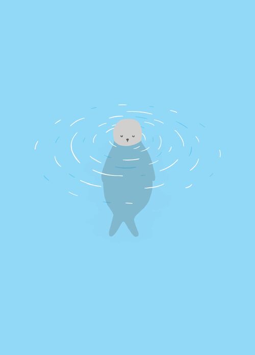 Happy Relaxed Seal Postcard