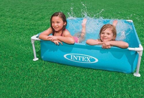 Intex mini frame kinder zwembad Blauw, 122x122 cm, leeftijd 3+