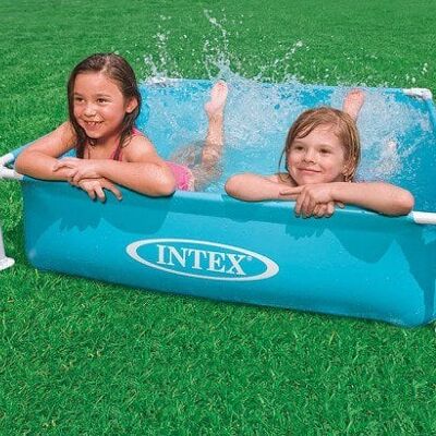 Intex mini frame kinder zwembad Blauw, 122x122 cm, leeftijd 3+