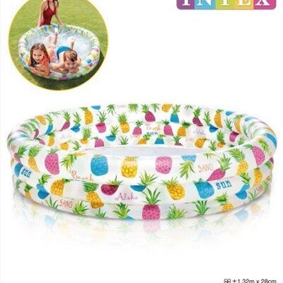 Intex opblaas zwembad 3 rings met ananas print 132x28cm