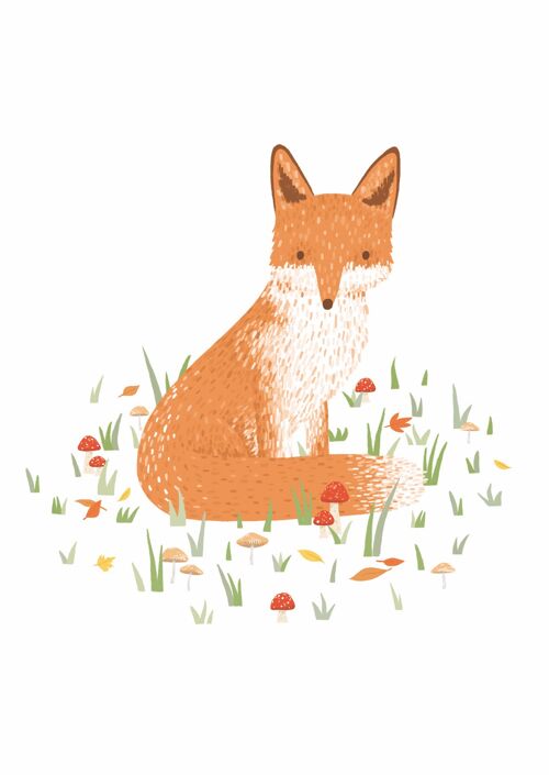 Sitting Fox Postcard