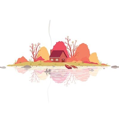 Autumn Island Postcard