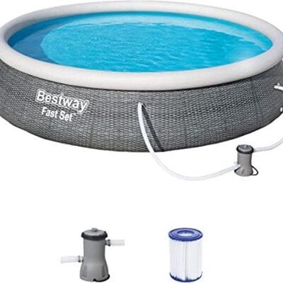 Bestway FastSet zwembad 396x84cm + pomp 12 Volt