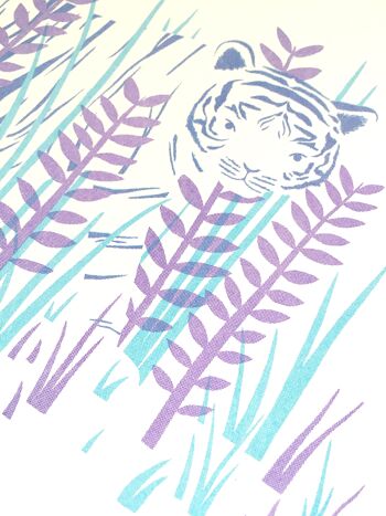 Tigre dans l'herbe Risograph Print 2