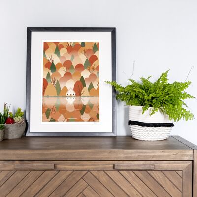 Autumn Lodge Giclee Print (A4 size)