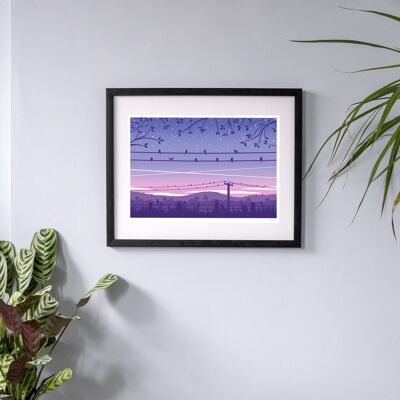 Birds at Sunrise Giclee Print (A3 size)