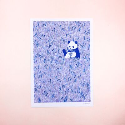 Panda in the Grass Small Print