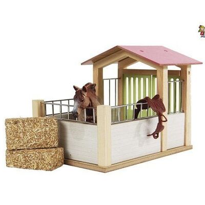 Kids Globe paardenbox 14x21,8x14cm roze (excl. accessoires)