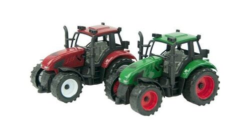 Tractor frictie groen of rood 20cm. In Vensterdoos