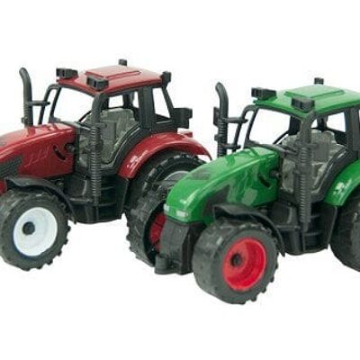 Tractor frictie groen of rood 20cm. In Vensterdoos