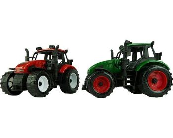 Tracteur à friction vert ou rouge 20cm. Dans la boîte à fenêtre 2