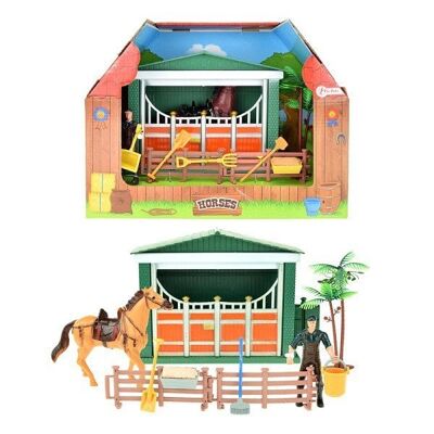 Toi Toys Paardenstal met verzorger en accessoires