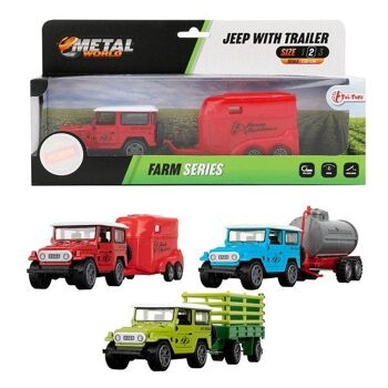 Toi Toys Jeep avec remorque agricole rétractable