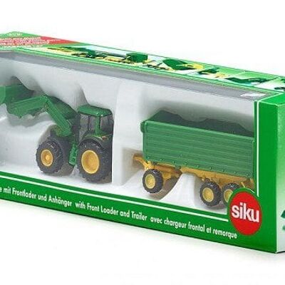 Siku 1843 JD John Deere met aanhangwagen