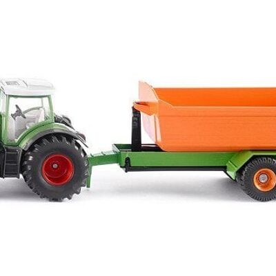 Siku Fendt met haaklifttrailer en bak 9,7x34x6,5cm