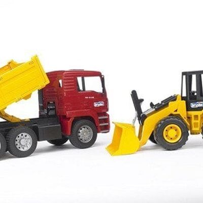 Bruder Man Kiepwagen met bulldozer