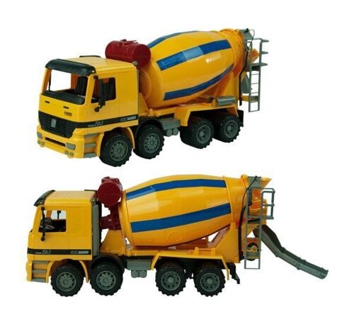 Cementwagen geel 38cm in vensterdoos