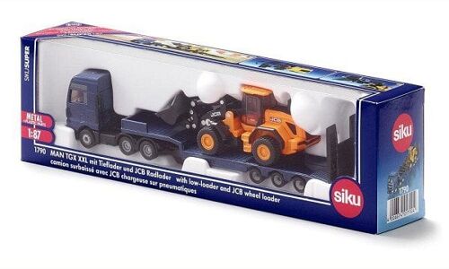 Siku 1790 MAN Truck met dieplader en JCB shovel 1:87 198x38x53 mm