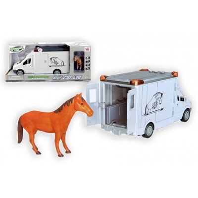 Vrachtwagen paard 27 cm met paard frictie met licht en geluid