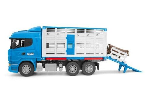 Bruder Scania veetransportwagen met koe