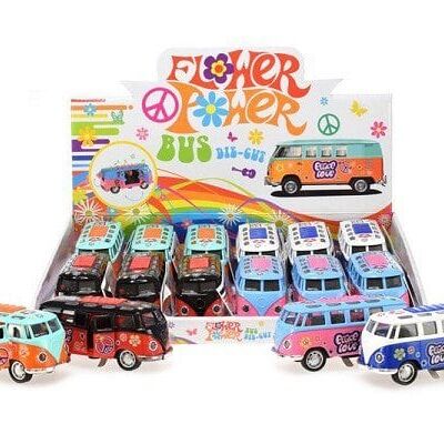 Toi Toys Flower power bus met licht en geluid die-cast