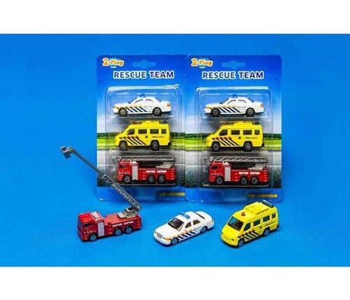 Die Cast 112 voertuigen 8cm 3-pack. In 2 uitvoeringen beschikbaar.