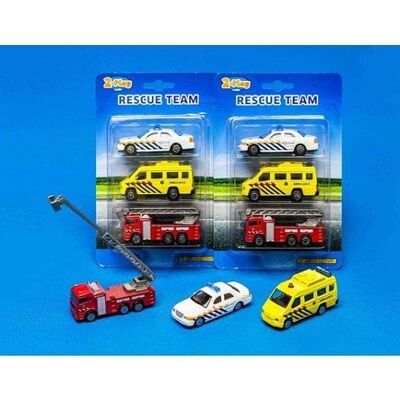 Die Cast 112 voertuigen 8cm 3-pack. In 2 uitvoeringen beschikbaar.